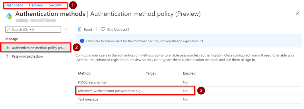 you cannot setup passwordless phone sign in