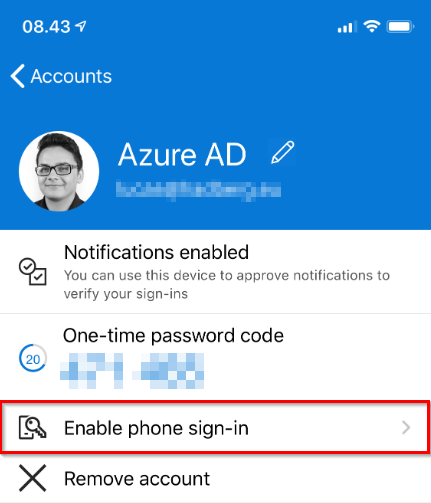 enable phone sign in microsoft authenticator